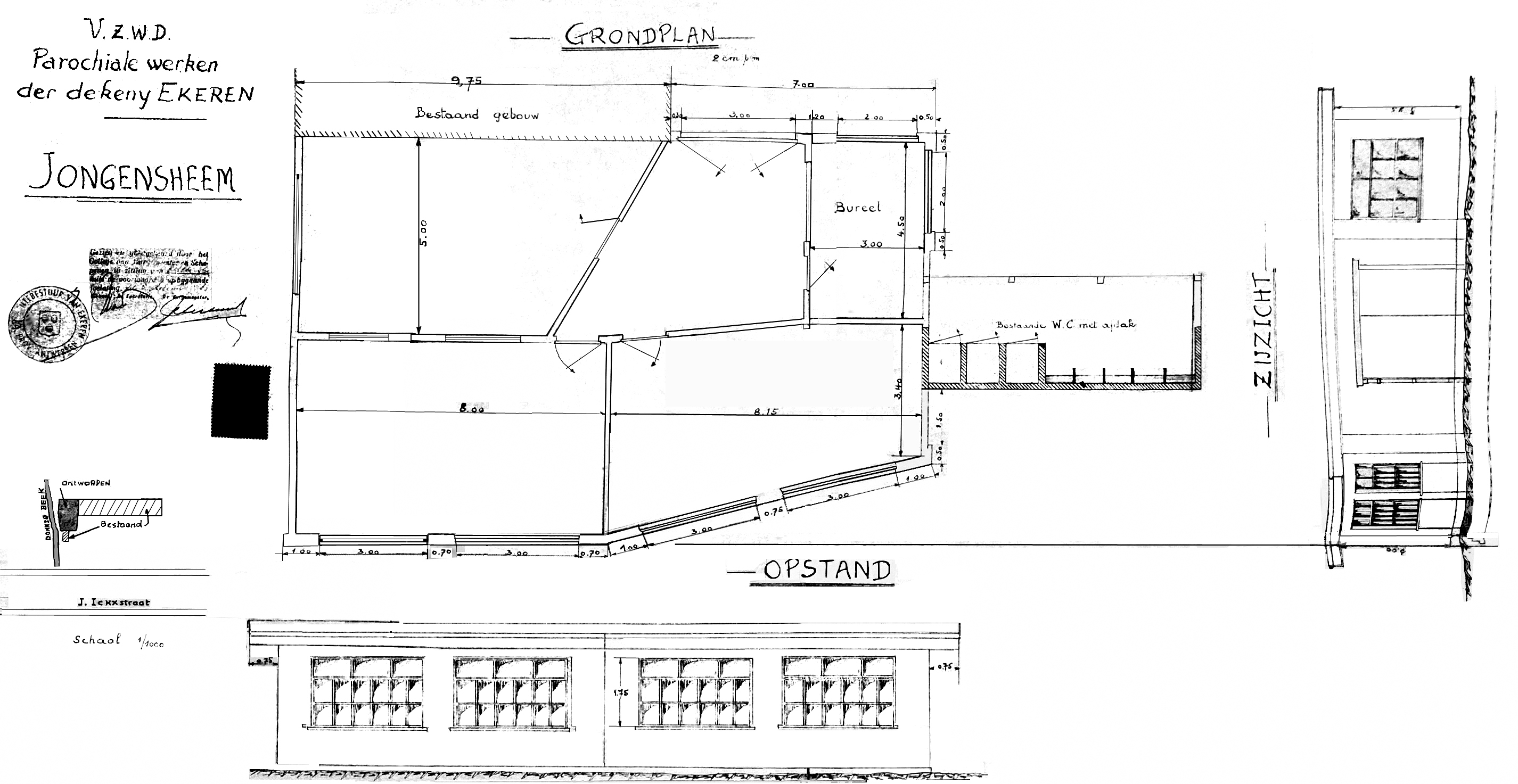 bouwplan chrolokaal 1958